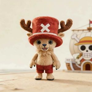 Bandai | Bandai Anime One Piece Tony Chopper Plush Doll Cute Ship Doctor Deer with Pink Hat Anime Peripherals Toy Birthday Christmas Gift