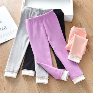 กางเกงเลกกิ้งเด็กหญิง2023กางเกงฤดูใบไม้ร่วงใส่ด้านนอกสำหรับฤดูใบไม้ผลิและฤดูใบไม้ร่วงกางเกงขายาวชุดเด็กกางเกงลำลองผ้าฝ้ายแท้กางเกงสไตล์ตะวันตกสำหรับเด็กหญิง