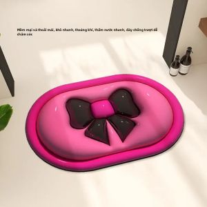 VIKAMA 3D Hoạt Hình Phòng Tắm Thảm Lót Sàn Thấm Hút Chống Trơn Trượt Cao Su Mềm Thảm Cho Phòng Tắm Lối Vào Trang Trí Máy Có Thể Giặt Được