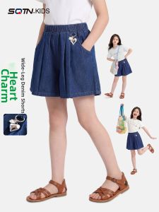 SQTN.KIDS | Summer Thin Loose Korean Style New Jeans Shorts for Girls