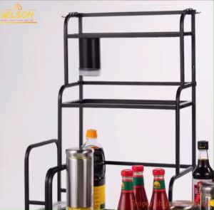 3-Layer Stainless Steel Kitchen Rack: A Durable Solution for Your Black Seasoning Shelf