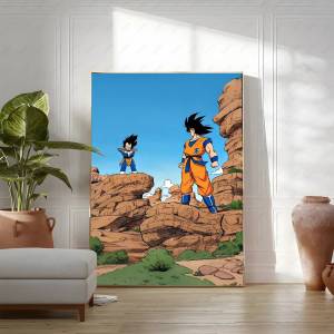 Bandai | Dragon Ball Anime Poster Super Saiyan Goku HD Canvas Wall Art Waterproof Print Bedroom Home Decor Gift