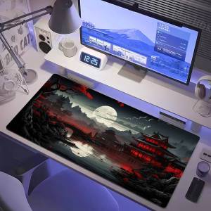 Bandai | Silicone Mouse Pad with Mountain View and Sunset Design Large Keyboard Mat Topographic Map Style Mouse and Keyboard Pad