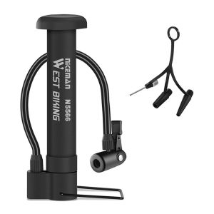 Heavy-Duty Bicycle Floor Pump with Pressure Gauge for MTB and Road Bikes Portable Tire Inflator