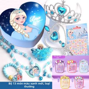 QAT | Bộ Trang Sức Công Chúa Elsa Băng Giá: Vương Miện Cây Thuốc Phép và Dây Chuyền cho Bé Gái