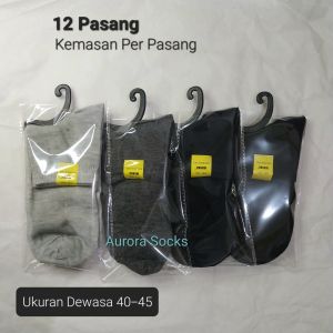 Kaos Kaki Pendek Polos Pria Wanita Lusinan 12 Pasang Kemasan