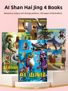 Artistic Shark Drawing Book Abstract Graffiti Coloring Book Wooden Stick Man Wearing Shoes by Ai Mountain Sea Classic Foreign Edition