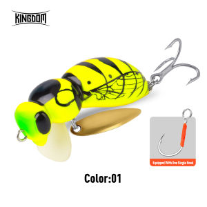 KINGDOM Wasp Minnow Topwater Lure 35mm 43mm Floating Slow Sinking Insect Hard Bait 3.9g 4.5g 4.8g 6.1g for Bass Trout