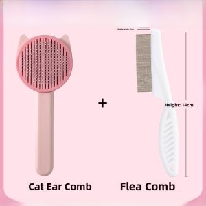 Self-Cleaning Pet Comb for Cat Ear Grooming Universal Brush for Removing Loose Hair Cat Supplies All-Inclusive Pin Comb