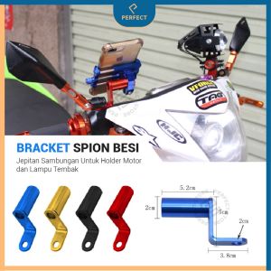 Bracket Spion Motor Dudukan Holder Hp Breket Tambahan Tempat Lampu Kendaraan Klasok Kereta Alluminium Alloy Universal