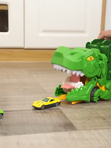 NIKO Dinosaur Swallowing Track Car Toy Kids Transport Truck Car Storage Racing Launcher Track Vehicle Playset