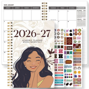 Sổ Kế Hoạch Tuần & Tháng A5 Dạng Lò Xo Năm 2026-2027 Lịch Tháng 1-12 Ghi Chú Đồ Dùng Văn Phòng Phẩm Học Sinh