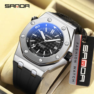 SANDA Top Brand Luxury Mens Casual Quartz Wristwatches 30M Waterproof Complete Calendar Luminous Men Quartz Business Watches