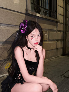 Gothic Style Halloween Skull Pumpkin Mesh Small Hat Hair Clip Womens Hair Accessories Party Props Long Hair Decorations