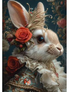 New Diamond Cartoon Girl and Rabbit Cat Flower 5d DIY Diamond Embroidery Decoration Home Art Mosaic Kit Gift Home Decor
