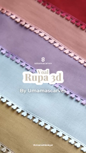 Paket Usaha 10pcs Random UmamaScarves Voal Rupa 3D Kerudung Segi Empat Voal Rupa 3D Logo Metal Pouch NNC COLLECTION
