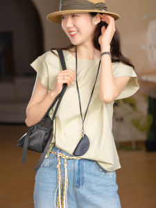 XIAOER | Breathable T-Shirt Bamboo & Lyocell Fabric Anti-peek Design Loose Fit Short Sleeves