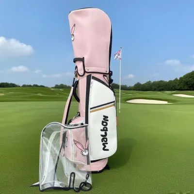 New Golf Bag Stylish Ultra-Lightweight Waterproof Pink Golf Stand Bag with Two Caps – Suitable for Men and Women