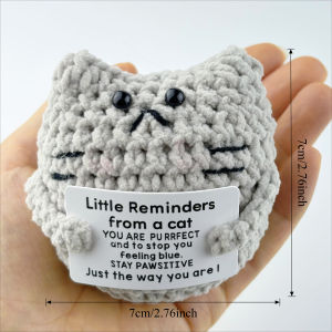 Mini Handmade Wool Knitting Pocket Hug Crochet Doll Positive Energy Plush Duck Bee Funny Emotional Support Holiday Small Present