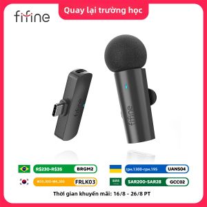 FIFINE | Micro Không Dây FIFINE Type-C Ghi Âm Trong Trẻo Như Pha Lê Để Phát Trực Tuyến Vlog & Phỏng Vấn - Bộ Dụng Cụ Phòng Thu Tại Nhà