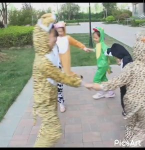 [READY STOCK] 3y-8y Lovely Kids Dinosaur Animal Jumpsuit Costume Jungle Forest Cosplay Jurassic 儿童恐龙暴龙侏罗纪森林动物表演服