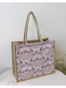 Large Capacity Canvas PU Leather Goddess Handbag Commuter Work Bag Tote Bag Fashionable Double Handle Zipper Closure Bag