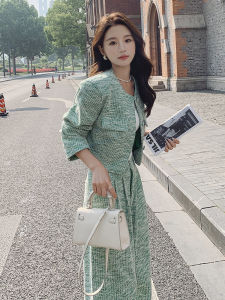 ชุดสองชิ้นสไตล์สตรีทแฟชั่นฤดูใบไม้ผลิและฤดูใบไม้ร่วงสำหรับผู้หญิง ชุดกางเกงขายาวเอวสูง ชุดทำงานสุดหรูหรา