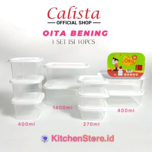 TOPLES SET KULKAS CALISTA OITA PUTIH WADAH SET PENYIMPANAN SATUR DAN BUMBU KULKAS FOOD KONTAINER PLASTIK FREE BPA TOPLES FREEZER FREE WADAH KOTAK SET PLASTIK