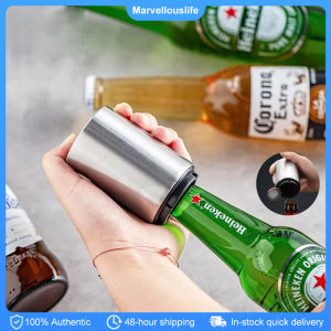 Automatic Beer Bottle Opener Magnet Beer Opener Stainless Steel Push Down Opener Kitchen Tool