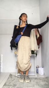 Rok Cargo Wanita Korean Style & Rok Serut Wanita