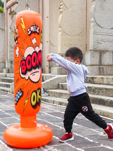 Boxing Tumbler Children Boxing Column Kids Vertical Home Use Set Sanda Inflatable Sand Bag Training Toddler Toy