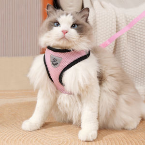 Cat Harness Vest Walking Lead Leash For Puppy Dogs Collar Polyester Adjustable Mesh Dog Harness For Small Medium Pet Accessories