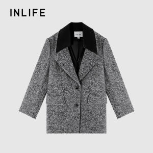 High-end Pseudo Two-Piece Wool Coat Thicker