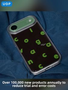 UGP | Apple Compatible Silver-Edged Green Lettered Case with Mirror Full-Protection