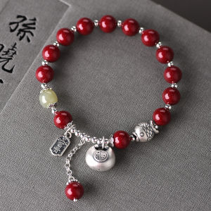 Little Fat Lucky Hand Bracelet 999 Pure Silver National Style Red Snail Carp Birthday Gift New Chinese Style Atmosphere Decoration