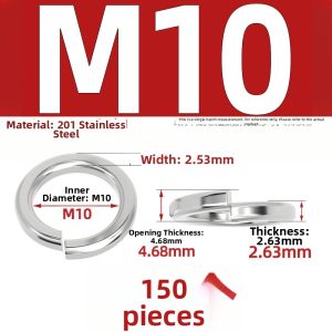 TIANZHUOJINSHU | 201 Stainless Steel Thickened Spring Washers