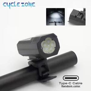 Đèn LED Phía Trước Xe Đạp Sạc Type-C 3 Chế Độ Sốt Số Đèn Pha An Toàn Khi Đi Xe Đạp Đường Trường MTB Đèn Pin Cảnh Báo Đèn Pin ABS Chống Nước Phụ Kiện Đi Xe Đạp