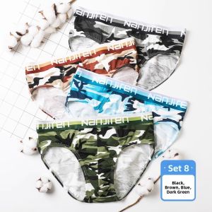 Antibacterial Pure Cotton Mens Underwear Loose Breathable Mid-Waist Shorts Large Size Triangle Pants Comfortable Undergarments