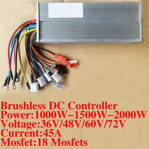 48V 60V 72V 1000W 1500W 2000W E-bike controller MAX 45A 18 MOSFET DC controller dual mode For Electric Scooter Bike Speed Motor