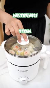 (BH 1 năm) Nồi điện đa năng Samono SW-DG04S lẩu điện 1.5L chống dính 3 mức nhiệt 150W &450W & hotpot kèm xửng hấp inox