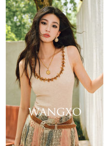 WANGXO | Áo Thun Quai T Chất Lụa Len Cấu Trúc