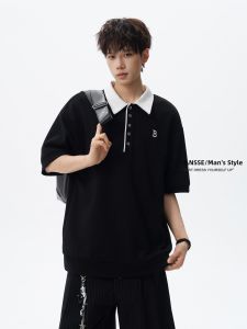NANSSE | Color Blocking Embroidered Casual Summer Polo Shirt