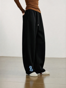 Toyouth | 2026 Fall New Design Arch-shaped Banana Trousers Plant Embroidery Jogger Pants