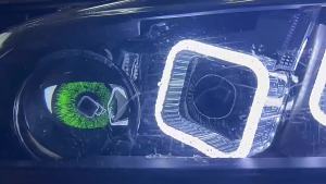 2pcs Lampu mata LED dinamis 3 inci lampu depan mobil mata setan lampu depan lensa modifikasi