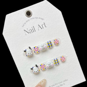 Handmade Childrens Wearable Nail Tips Dog Butt Stickers 12 Year Old Girls Fake Nails Kids 10 Years Old Nail Art Decals