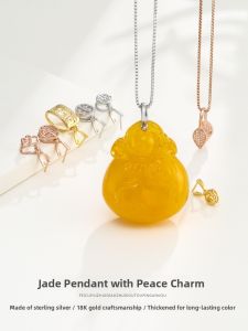 925 Sterling Silver Pendant Buckle Silver Buckle Accessories Emerald Buckle Jade Pendant Buddha Buckle 18K Gold Buckle Clipped Safety Button