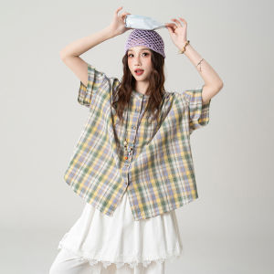 Vintage Check Plaid Shirt Set Casual Wear