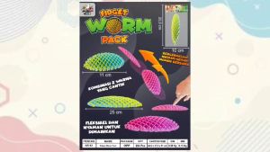 Smile - Mainan Anak Worm Fidget Toy 3D / Mainan Squishy Lentur / Mainan Viral Fidget Worm Pack