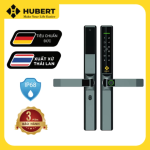 Khóa điện tử cửa nhôm Hubert HB CN68 Rough Black và Silver Gray app wifi chống nước chính hãng Đức