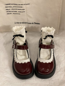 รองเท้า Mary Janes ทรงหัวมน พื้นแบน สไตล์อังกฤษย้อนยุค รองเท้าส้นเตี้ยแบบสวมสบายสำหรับผู้หญิง รองเท้าหนัง PU สไตล์วิทยาลัย
